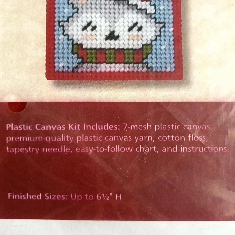 Herrschners Arctic Pals Ornaments Plastic Canvas Kit Set of 8 Christmas Winter